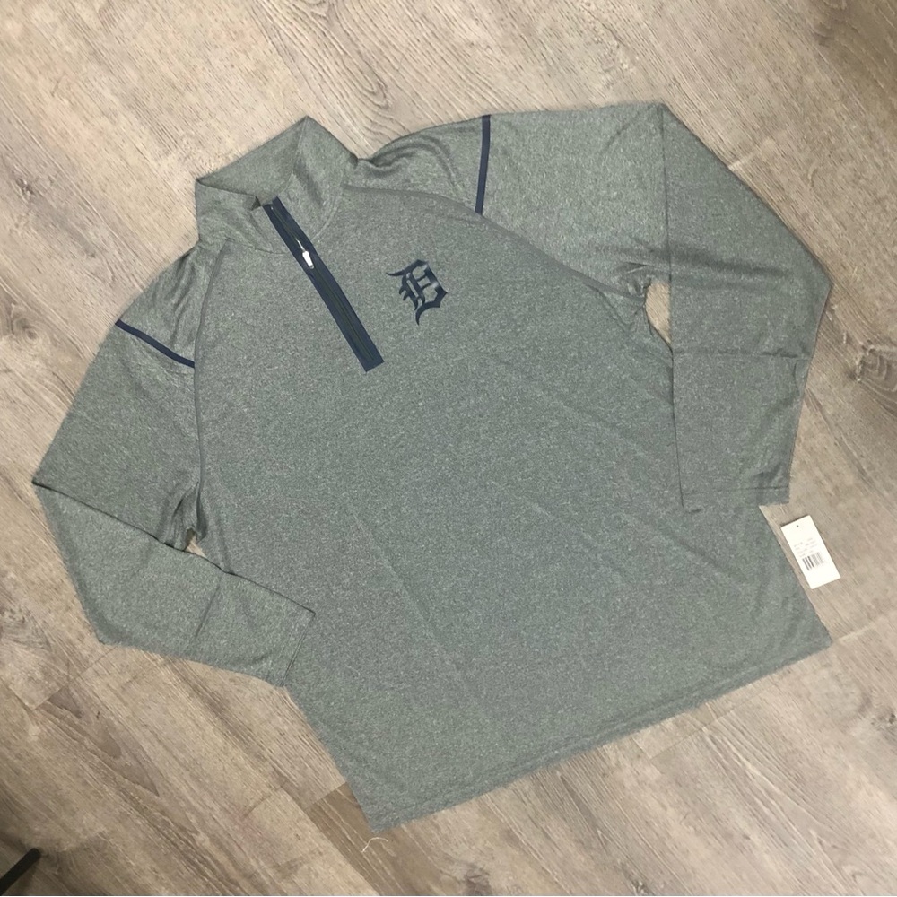 Detroit Tigers Gray Quarter-Zip Pullover with Logo